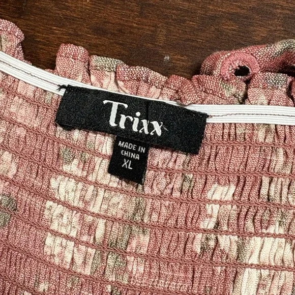 Trixxi Tiered Floral Maxi Dress XL Cottage Fairy Prairie Peasant Garden Party - Picture 12 of 14